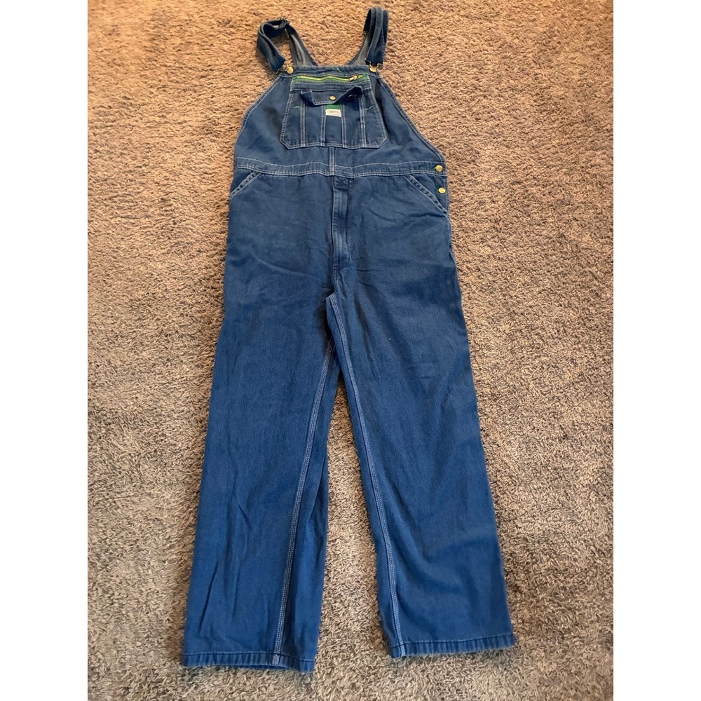 Liberty Denim Bib Overalls Blue Stonewashed Workwear Carpenter Bibs 42x32